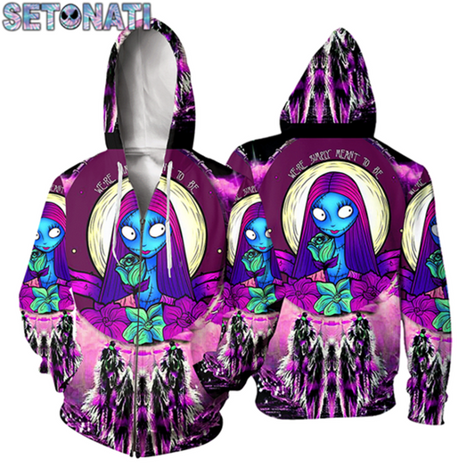 Jack Skellington & Sally more love Custom 3D hoodie